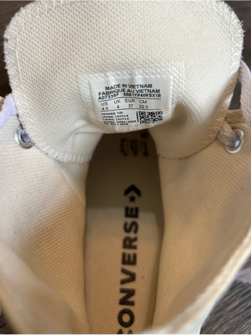 Converse Kids Cream High-Top Sneakers with Pink & Black Butterfly Accent - Picture 3 of 3